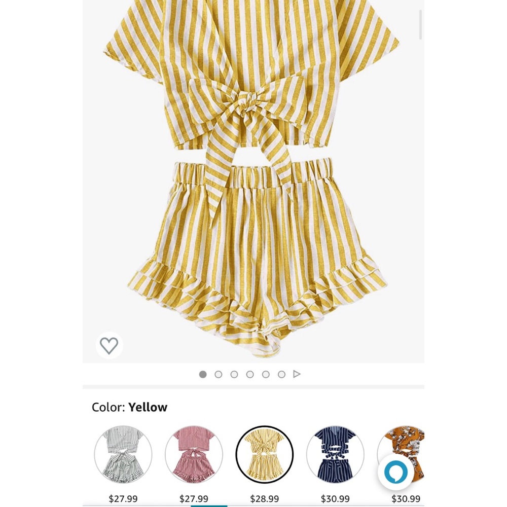 Crop Top with Ruffle Trim Shorts Set